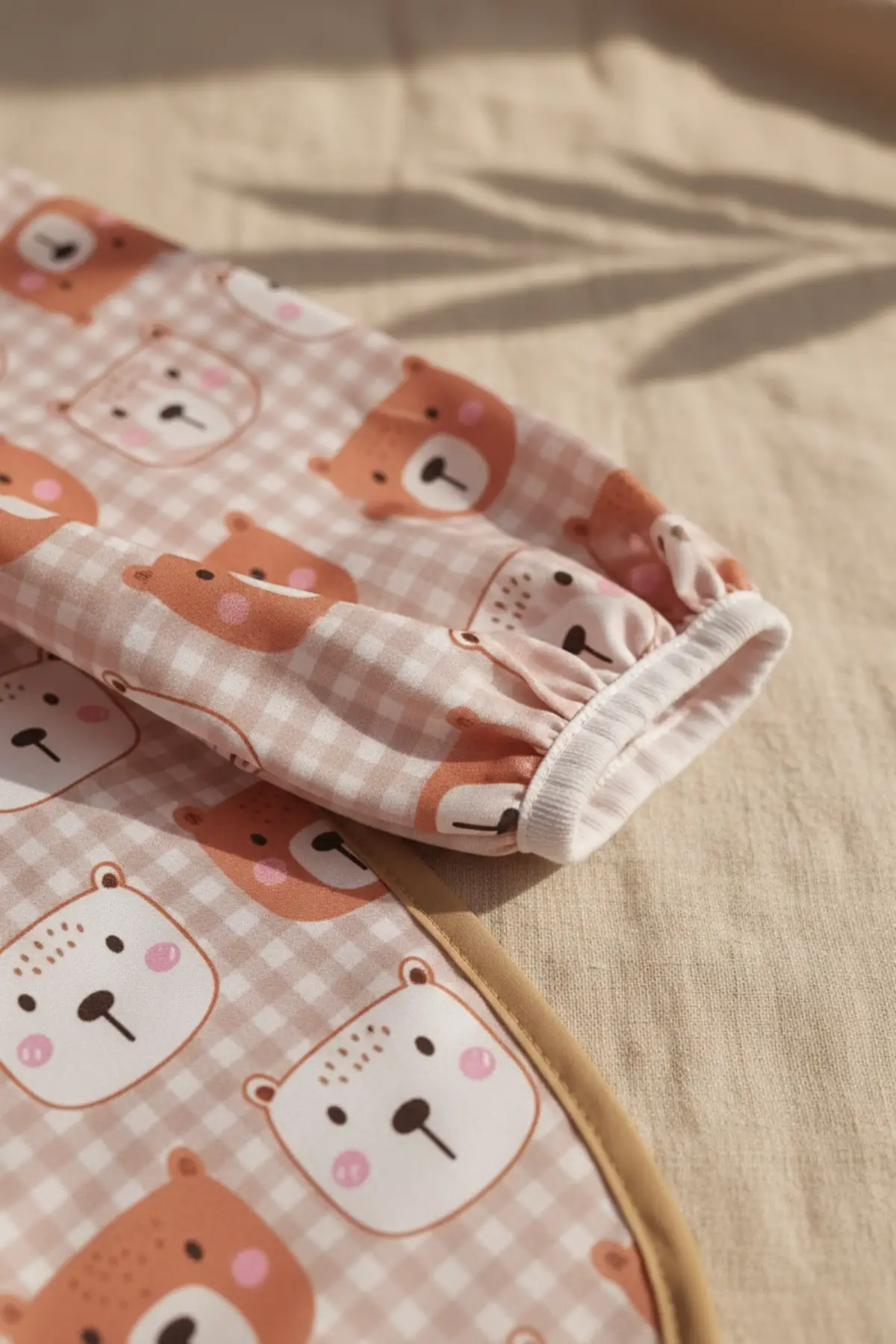 Teddy Guard Su Geçirmez Uzun Kollu Cepli Bebek Mama Önlüğü - Ayıcık Desenli BLW ve Aktivite Önlüğü