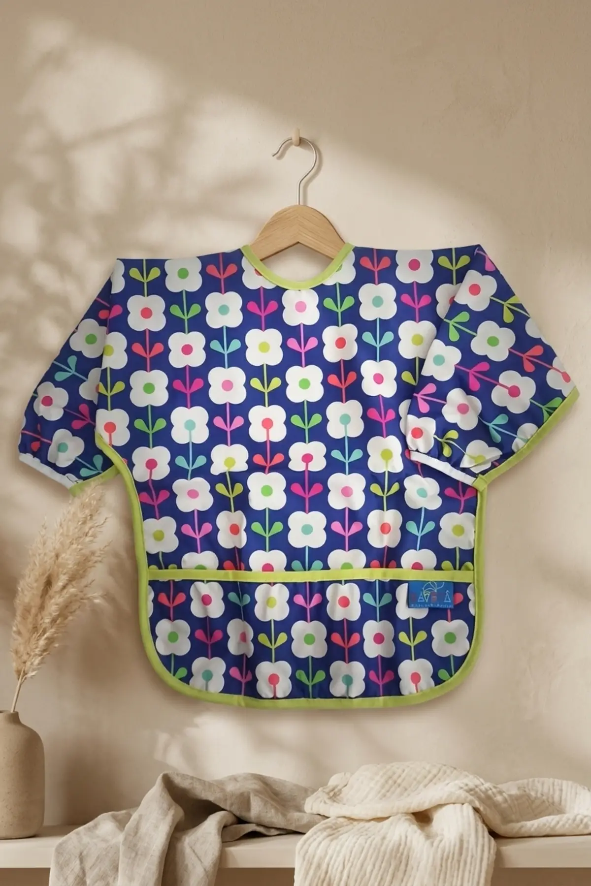 Flora Bloom Su Geçirmez Uzun Kollu Mama Önlüğü - BLW Uyumlu, Leke Tutmaz, Cepli Bebek Aktivite Önlüğü 6-24 Ay
