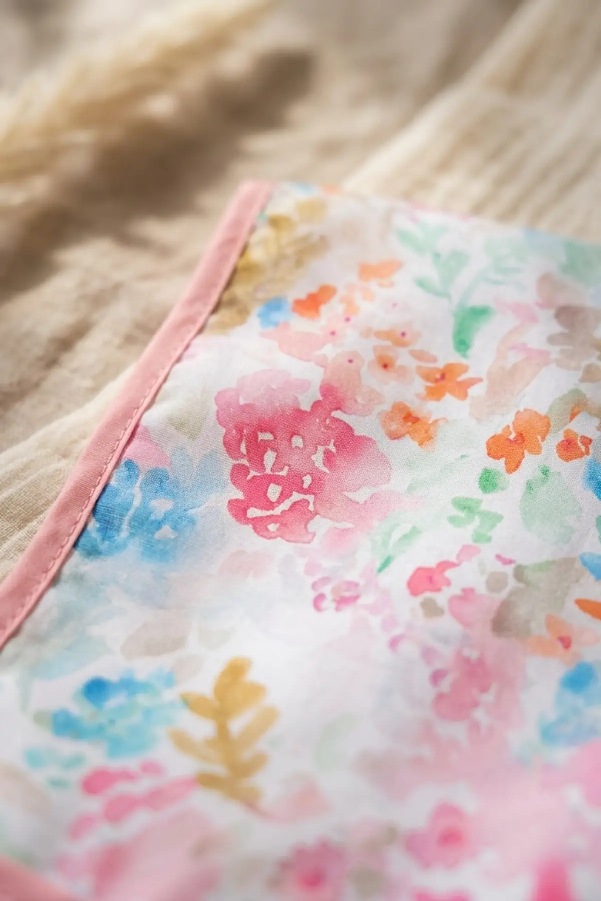 Flora Bloom Sıvı Geçirmez Cepli Bebek Mama Önlüğü - Suluboya Çiçek Desenli Premium Mama Önlüğü 6-24 Ay