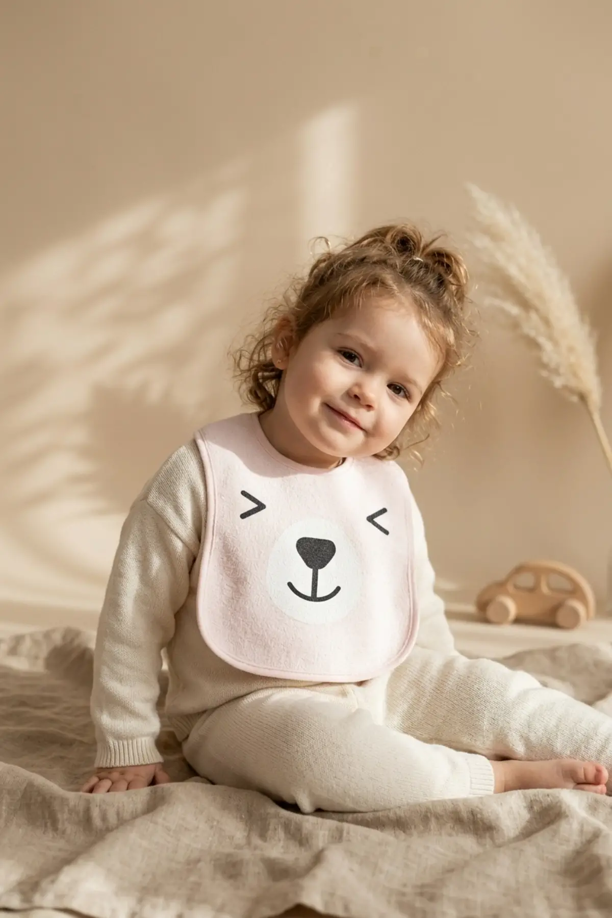 Lumi 3lü Paket Hayvan Figürlü Yumuşak Dokulu Bebek Mama Önlüğü Seti - %100 Pamuklu ve Sıvı Emici 0-12 Ay