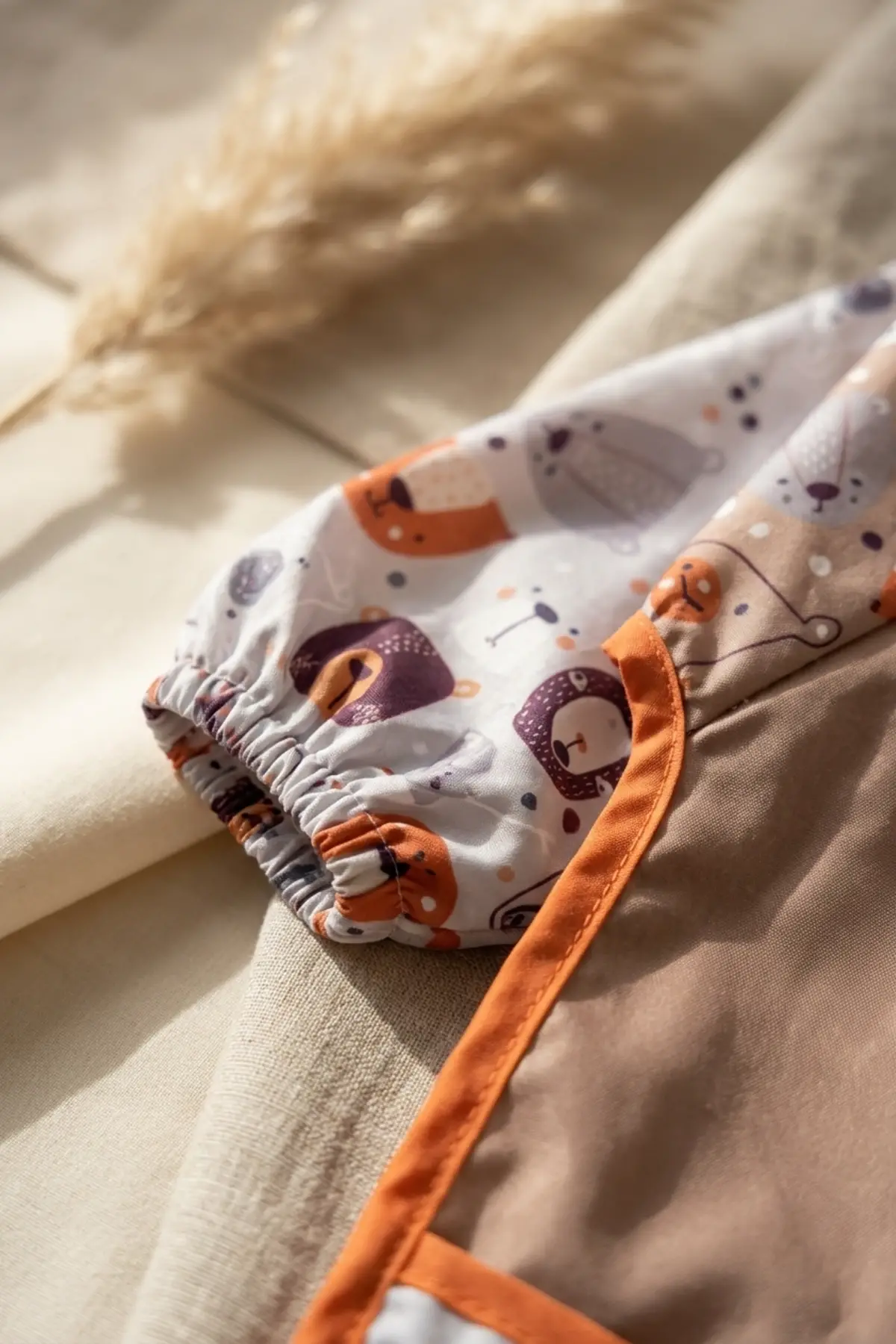Bubu Bear 2li Set Uzun Kollu Su Geçirmez Bebek Mama Önlüğü - Ayıcık Desenli Leke Tutmaz BLW ve Aktivite Önlüğü 6-24 Ay
