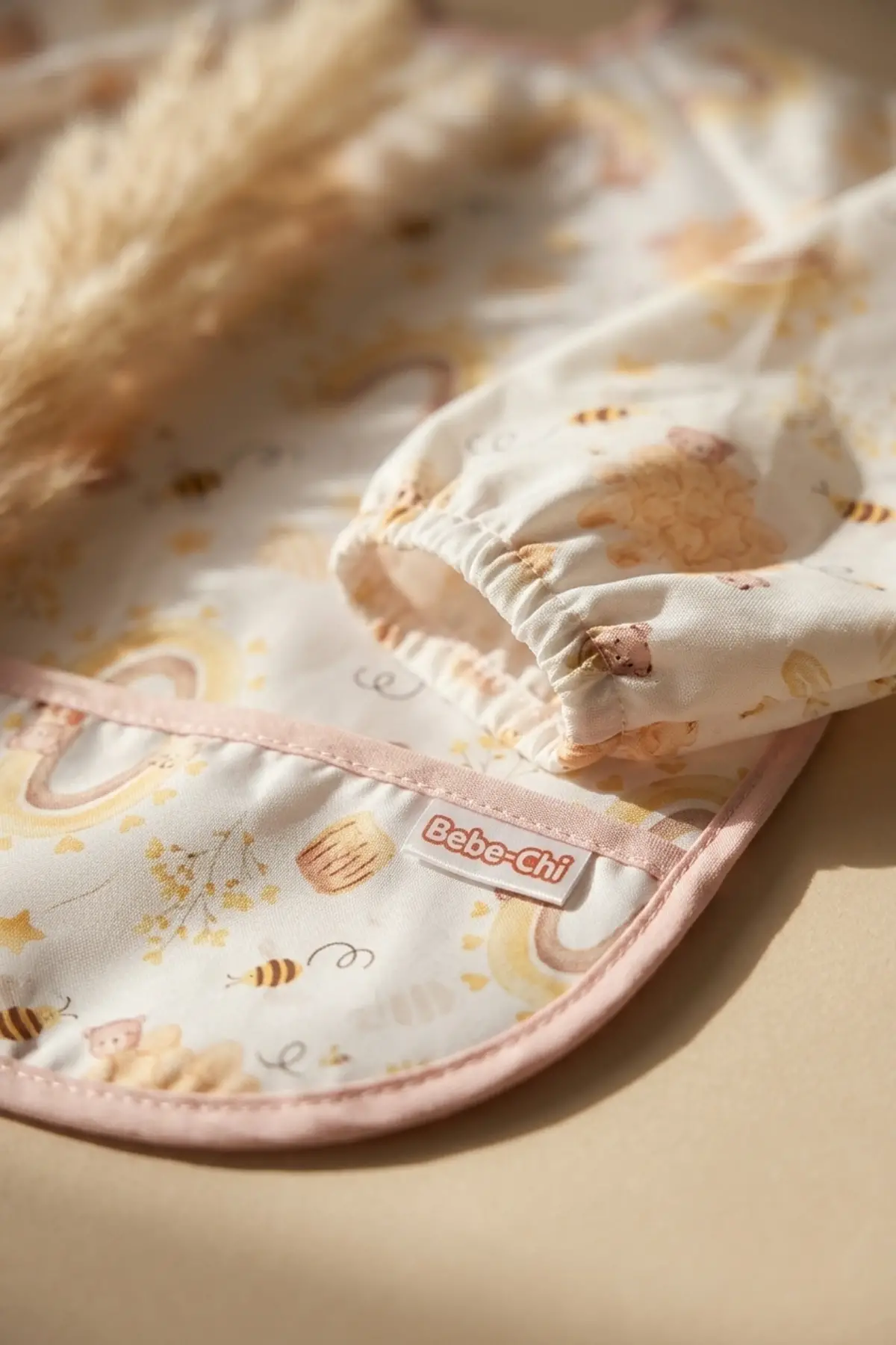 TinyBee Leke Tutmaz Sıvı Geçirmez Uzun Kollu Bebek Mama Önlüğü - 2li Set BLW Uyumlu Kırıntı Cepli 6-24 Ay