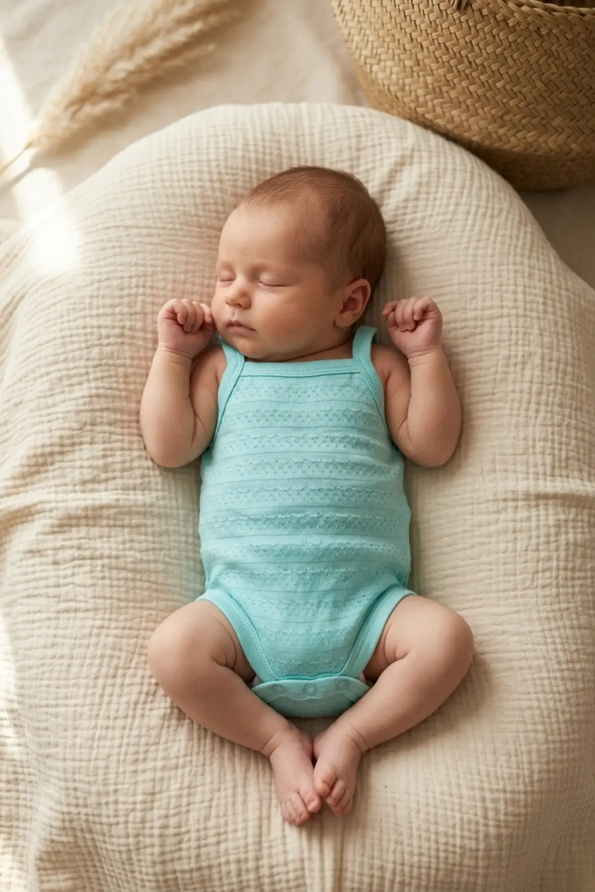 3lü Set Bebek Pamuklu İnce Askılı Body - Nefes Alan Jakarlı Dokulu Yazlık Zıbın Takımı (Pembe, Beyaz, Mint)