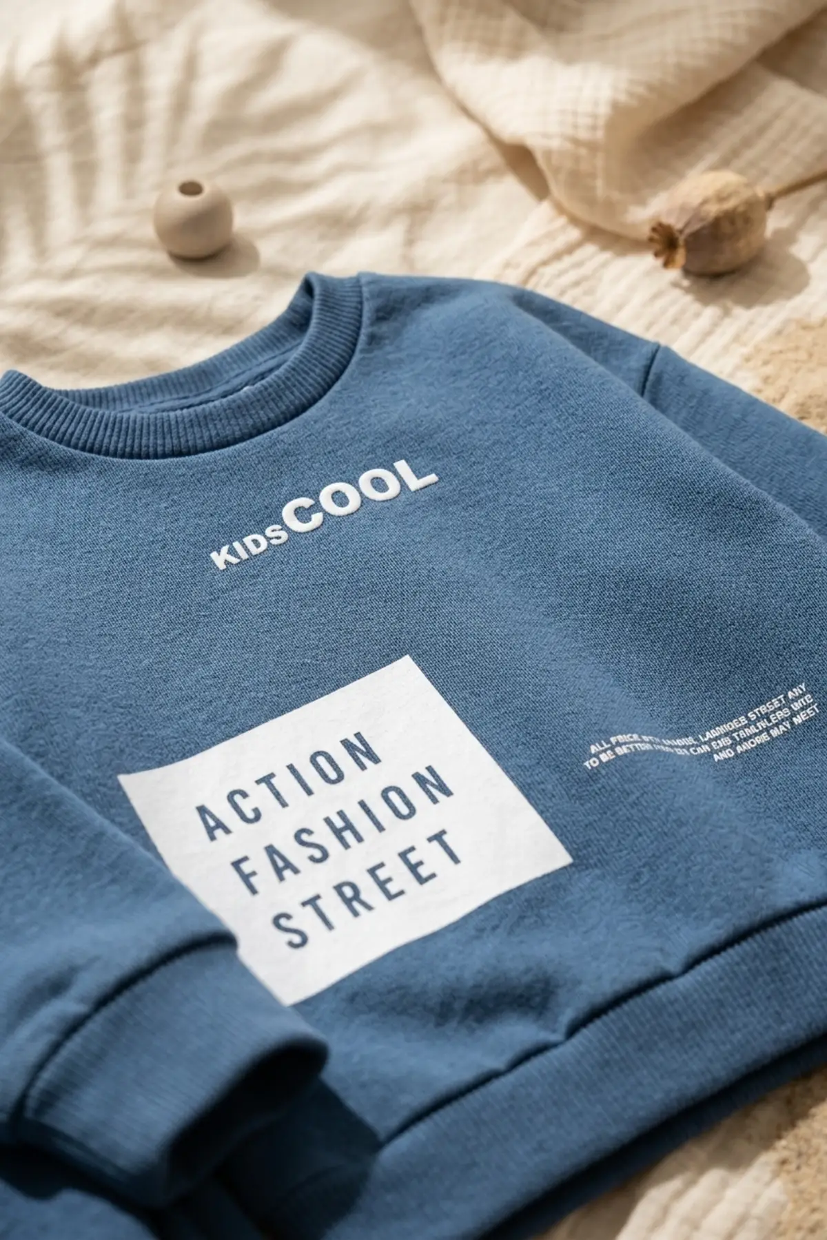 Action Street Çocuk Unisex Kahverengi Pamuklu Oversize Sweatshirt ve Jogger Eşofman Takımı
