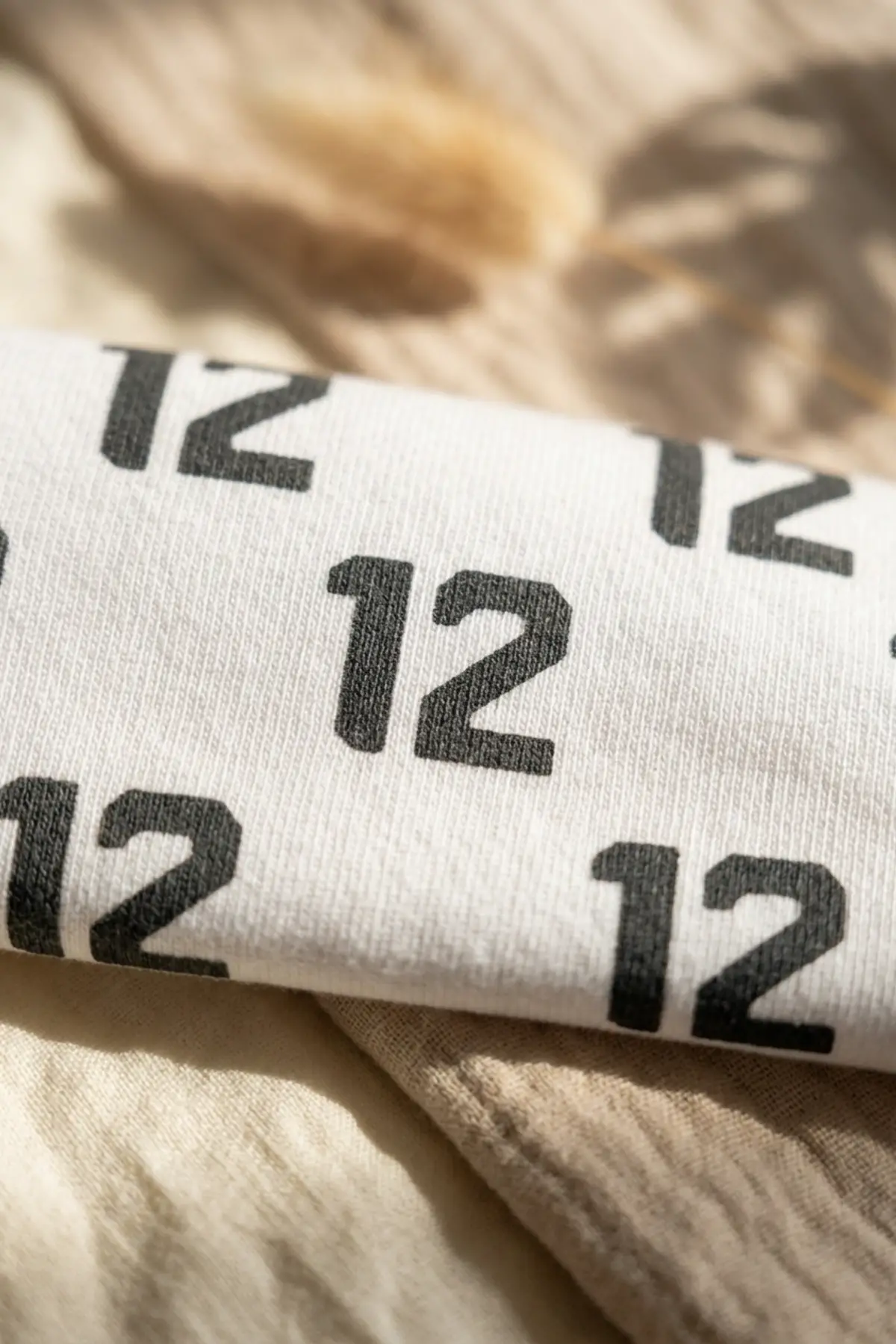 Unisex Beyaz 12 Tipografik Desenli Pamuklu Slouchy Bere Şapka - Modern Sokak Stili Tasarım 2-4 Yaş