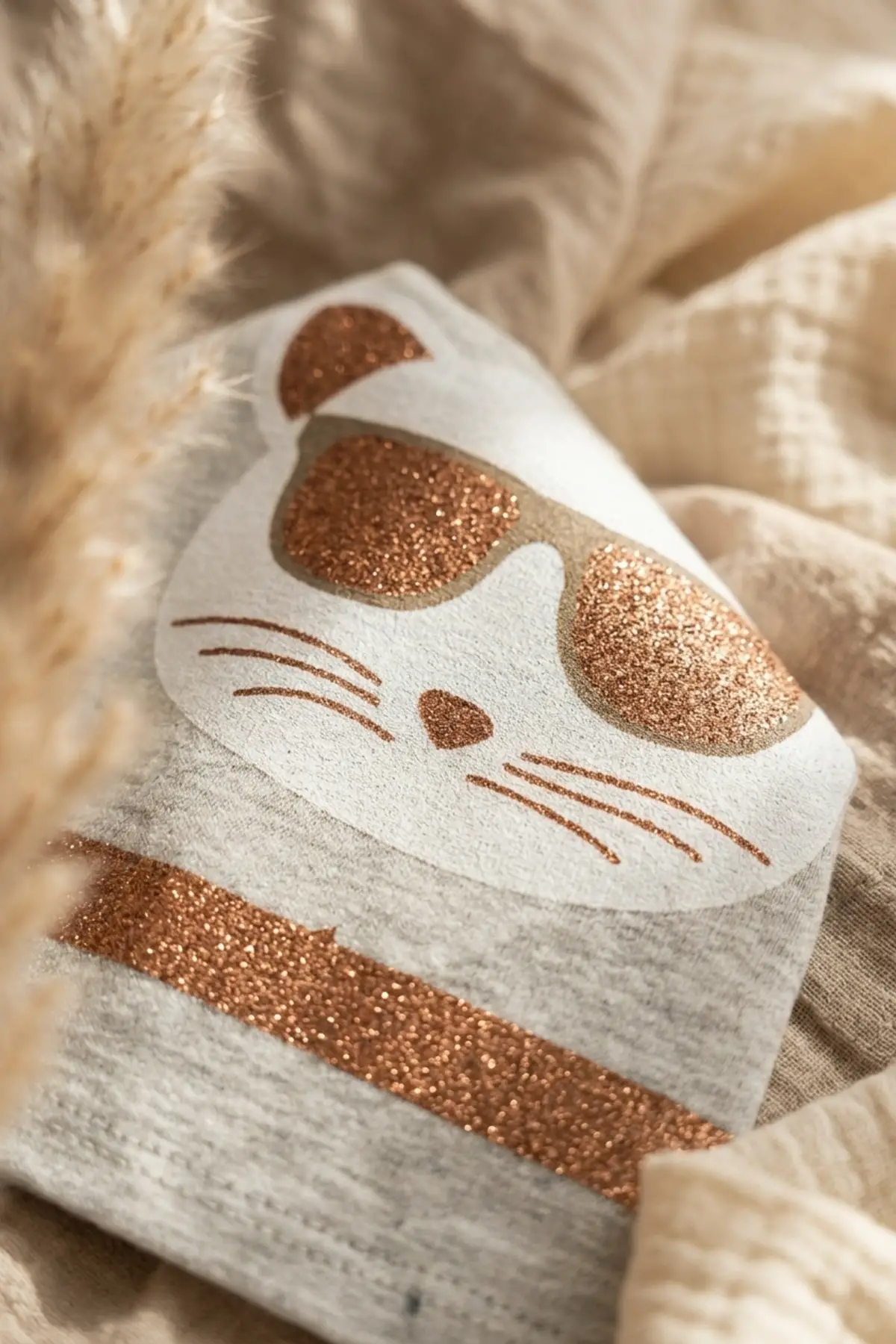 Mia Cool Cat Gri Sim Detaylı Çift Peluş 0-6 Ay Ponponlu Bebek ve Çocuk Beresi - Yumuşak Pamuklu Mevsimlik Şapka