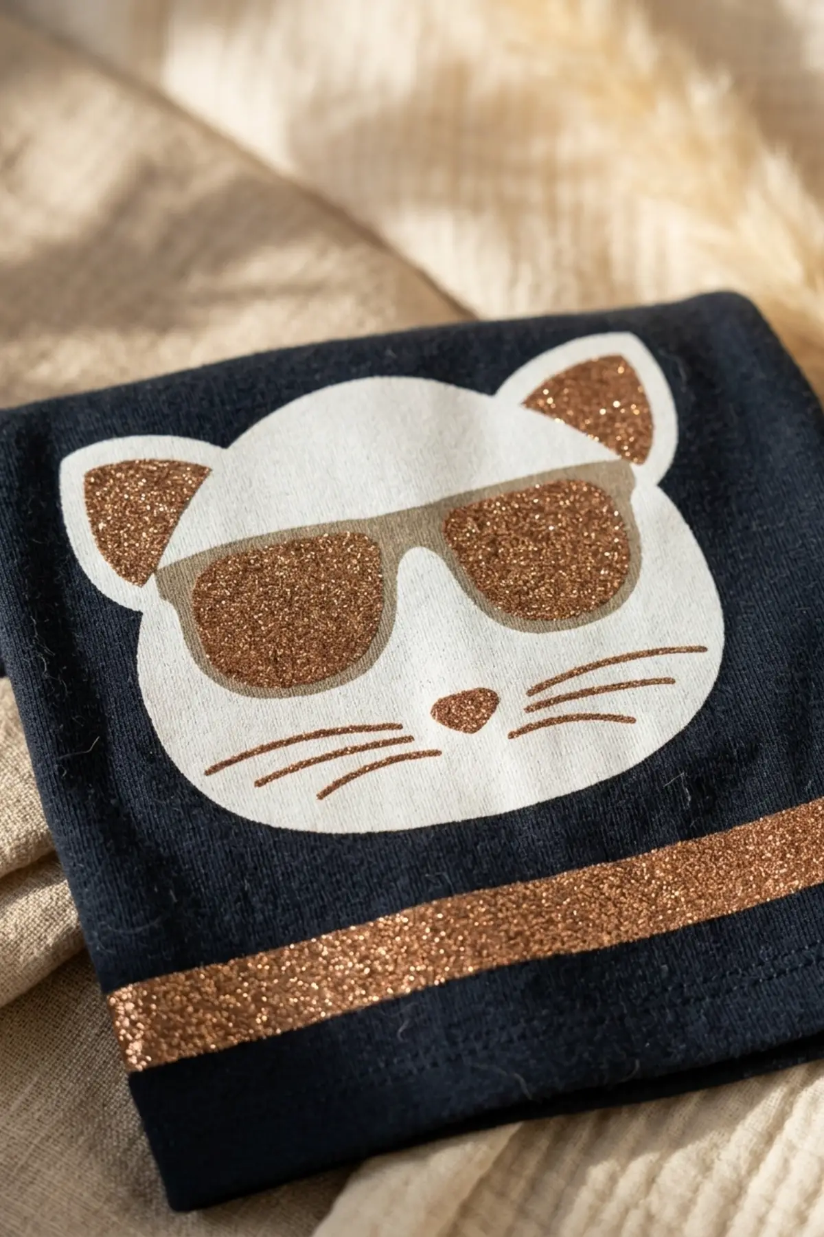 Mia Cool Cat Siyah Sim Detaylı Çift Peluş 0-6 Ay Ponponlu Bebek ve Çocuk Beresi - Yumuşak Pamuklu Mevsimlik Şapka