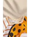 Zürafa Desenli Sıvı Geçirmez Uzun Kollu Unisex Bebek Mama ve Aktivite Önlüğü 6-24 Ay