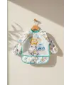 MiniDrive Araç Desenli Uzun Kollu Sıvı Geçirmez Bebek Mama Önlüğü - 6-24 Ay BLW Uyumlu Leke Tutmaz Aktivite Önlüğü