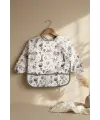 Wild Safari Hayvan Desenli Su Geçirmez Kollu Bebek Mama Önlüğü - BLW Uyumlu Leke Tutmaz Aktiviteli Mama Önlüğü 6-24 Ay