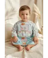 Little Gentleman Ayıcık Figürlü Uzun Kollu Bebek Mama Önlüğü - Sıvı Geçirmez, Leke Tutmaz ve Cepli Beslenme Önlüğü 6-24 Ay