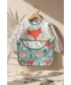 Foxie Dream Su Geçirmez Uzun Kollu Bebek Mama Önlüğü 6-24 Ay - BLW Uyumlu, Kırıntı Cepli, Tilki ve Gökkuşağı Desenli Aktivite Önlüğü
