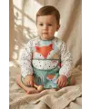 Foxie Dream Su Geçirmez Uzun Kollu Bebek Mama Önlüğü 6-24 Ay - BLW Uyumlu, Kırıntı Cepli, Tilki ve Gökkuşağı Desenli Aktivite Önlüğü