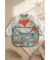 Foxie Dream Su Geçirmez Uzun Kollu Bebek Mama Önlüğü 6-24 Ay - BLW Uyumlu, Kırıntı Cepli, Tilki ve Gökkuşağı Desenli Aktivite Önlüğü
