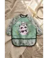 Panda Desenli Sıvı Geçirmez Kollu Mama Önlüğü 6-24 Ay - BLW Uyumlu, Leke Tutmayan Bebek Etkinlik Önlüğü