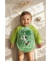 BerryJoy Unisex Yeşil Üzüm Karakterli Su Geçirmez Uzun Kollu Bebek BLW Mama Önlüğü ve Aktivite Smock 6-24 Ay