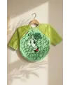 BerryJoy Unisex Yeşil Üzüm Karakterli Su Geçirmez Uzun Kollu Bebek BLW Mama Önlüğü ve Aktivite Smock 6-24 Ay