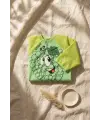 BerryJoy Unisex Yeşil Üzüm Karakterli Su Geçirmez Uzun Kollu Bebek BLW Mama Önlüğü ve Aktivite Smock 6-24 Ay