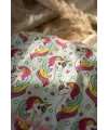 Unicorn Desenli Uzun Kollu Sıvı Geçirmez Bebek Mama Önlüğü - BLW Uyumlu, Cepli ve Leke Tutmaz Ek Gıda Önlüğü 6-24 Ay