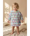 Unicorn Desenli Uzun Kollu Sıvı Geçirmez Bebek Mama Önlüğü - BLW Uyumlu, Cepli ve Leke Tutmaz Ek Gıda Önlüğü 6-24 Ay