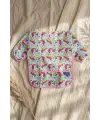 Unicorn Desenli Uzun Kollu Sıvı Geçirmez Bebek Mama Önlüğü - BLW Uyumlu, Cepli ve Leke Tutmaz Ek Gıda Önlüğü 6-24 Ay