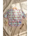Unicorn Desenli Uzun Kollu Sıvı Geçirmez Bebek Mama Önlüğü - BLW Uyumlu, Cepli ve Leke Tutmaz Ek Gıda Önlüğü 6-24 Ay