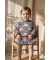 Baveta Sıvı Geçirmez Uzun Kollu Bebek Mama Önlüğü - Leopar Desenli, Cepli ve Leke Tutmaz BLW Önlüğü 6-24 Ay