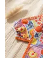 Uzun Kollu Sıvı Geçirmez Meyve Desenli Bebek Mama Önlüğü - BLW Uyumlu Cepli ve Leke Tutmaz Beslenme Önlüğü 6-24 Ay