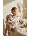 Boho Dream Etnik Desenli Sıvı Geçirmez Uzun Kollu Bebek Mama Önlüğü - BLW Uyumlu Kırıntı Cepli Mama Koruyucu 6-24 Ay