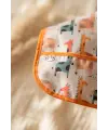 Zira Safari Sıvı Geçirmez Uzun Kollu Bebek Mama Önlüğü - Turuncu Biyeli ve Geniş Cepli BLW Önlüğü 6-24 Ay
