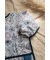 Aura Flora Sıvı Geçirmez Uzun Kollu Bebek Mama Önlüğü - Leke Tutmaz, Aktivite ve BLW Uyumlu Mavi Çiçekli Koruyucu Önlük 6-24 Ay