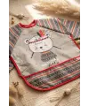 Tribal Bear Serisi Sıvı Geçirmez Uzun Kollu Bebek Mama ve Etkinlik Önlüğü - Boho Tasarım Kırıntı Cepli Smock 6-24 Ay