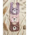 Beary Comfort 3lü Paket Sıvı Geçirmez Leke Tutmaz Ayıcık Figürlü Bebek Mama Önlüğü Seti - Pastel Renkler & Ayarlanabilir Boyun Bandı 0-12 Ay