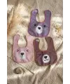 Beary Comfort 3lü Paket Sıvı Geçirmez Leke Tutmaz Ayıcık Figürlü Bebek Mama Önlüğü Seti - Pastel Renkler & Ayarlanabilir Boyun Bandı 0-12 Ay