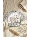 Safari Temalı Sıvı Geçirmez Uzun Kollu Bebek Mama Önlüğü - Fil Desenli BLW Uyumlu Koruyucu Aktivite Önlüğü 6-24 Ay
