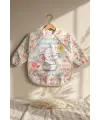 Little Dreamer Su Geçirmez Uzun Kollu Bebek Mama Önlüğü - Sevimli Fil Desenli Sıvı Geçirmez Aktivite ve Yemek Önlüğü 6-24 Ay