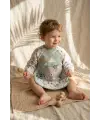 Bambini Su Geçirmez Uzun Kollu Mama Önlüğü 2li Set - Leke Tutmaz, Cepli Ek Gıda ve Aktivite Önlüğü (Zürafa & Koala) 6-24 Ay