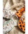 Bambini Su Geçirmez Uzun Kollu Mama Önlüğü 2li Set - Leke Tutmaz, Cepli Ek Gıda ve Aktivite Önlüğü (Zürafa & Koala) 6-24 Ay
