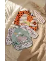 Bambini Su Geçirmez Uzun Kollu Mama Önlüğü 2li Set - Leke Tutmaz, Cepli Ek Gıda ve Aktivite Önlüğü (Zürafa & Koala) 6-24 Ay
