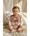 Bambi Serisi 2li Sıvı Geçirmez Cepli Bebek Mama Önlüğü - Orman Temalı Leke Tutmaz Ayarlanabilir Cırtlı Set 0-12 Ay