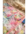 Aura Flora Sanatsal Çiçek Desenli Sıvı Geçirmez Cepli Leke Tutmaz Bebek Mama Önlüğü - Premium Kalite Yumuşak Doku 6-24 aY
