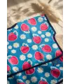 Berry Joy Sıvı Geçirmez Cepli Bebek Mama Önlüğü - Mavi Çilek ve Papatya Desenli, Leke Tutmaz Ek Gıda Önlüğü 6-24 Ay