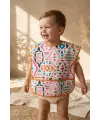 Tribal Joy Su Geçirmez Leke Tutmaz Geometrik Desenli Cepli Bebek Mama Önlüğü - BLW Uyumlu Geniş Kesim Koruyucu Önlük 6-24 Ay