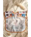 WoolyJoy Renkli Koyun Desenli Leke Tutmaz Sıvı Geçirmez Cepli Bebek Mama Önlüğü - BLW Uyumlu Kolsuz Smock 6-24 Ay