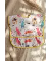 Safari Desenli Sıvı Geçirmez Cepli Bebek Mama Önlüğü - Kolsuz BLW Dostu Leke Tutmaz Silinebilir Premium Kumaş 6-24 Ay