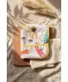 Safari Desenli Sıvı Geçirmez Cepli Bebek Mama Önlüğü - Kolsuz BLW Dostu Leke Tutmaz Silinebilir Premium Kumaş 6-24 Ay