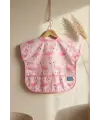 Flamingo Desenli Sıvı Geçirmez Cepli Bebek Mama Önlüğü - Leke Tutmaz Kolsuz Pembe Bebek Önlüğü (BLW Uyumlu) 6-24 Ay