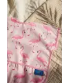 Flamingo Desenli Sıvı Geçirmez Cepli Bebek Mama Önlüğü - Leke Tutmaz Kolsuz Pembe Bebek Önlüğü (BLW Uyumlu) 6-24 Ay