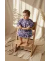Bavyera Mor Koala Desenli Sıvı Geçirmez Uzun Kollu Bebek Beslenme Önlüğü - BLW Uyumlu Mama Önlüğü 6-24 Ay