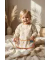 Bunny Bliss Su Geçirmez Kollu Bebek Mama Önlüğü - Leke Tutmaz BLW Uyumlu Tavşan Desenli Mama Önlüğü 6-24 Ay